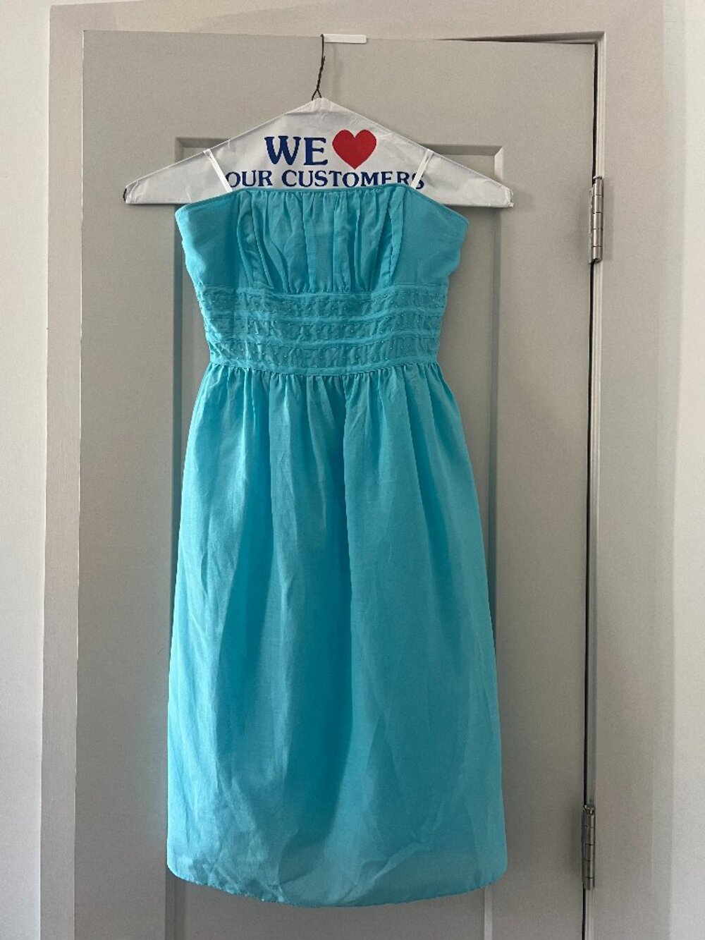 Lilly Pulitzer Bright Blue Strapless Beaded Dress